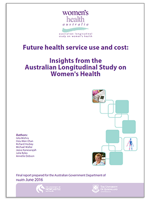 Front cover - 2016 Major Report - Future health service use and cost: insights from the Australian Longitudinal Study on Women's Health