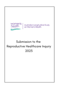 Cover - ALSWH Submission ot the Reproductive Healthcare Inquiry
